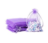100pk Light Purple Organza Gift Bags,9x12cm Small Organza Favor Bags,Wedding Jewelry Pouches with Drawstring,Mesh Candy Favour Bag Party Sweet Bags for Birthday,Wedding,Christmas,Gift Wrapping