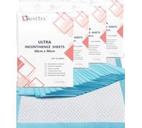 100pk Omnitex 2000ml Ultra 60 x 90cm Disposable Bed Pads, Night Pads with SAP leak control | Absorption Sheets, Bed Mats, Mattress Protectors, Incontinence sheets | 4x 25pk | CE & UKCA certified