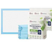100pk Omnitex 60x90cm DAY Bed Protection 1400ml Disposable Incontinence Pads, Underpad Bio tested to be Kind to Skin, Leak Control Incontinence Bed Pad, Mattress Protector Sheets, Premium Absorption