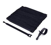 100Pk Reusable Cable Ties Cable Straps, Trilancer 20CM Thin Wire Cord Organization Ties with Hook and Loop for Home, Office and Data Centers(Black)