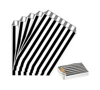 100pk Striped Candy Sweet Paper Bags,Black Small Sweetie Bags|Popcorn Bags|Bread Sandwich Bags|Biscuit Bags,Recyclable Party Bags for Snacks,Sweets,Cake Gift,Wedding,Birthday Party,Christmas