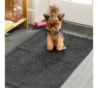 100pointONE Dog Door Mat Indoor Entrance, 24" x 72", Absorbent & Quick-Drying Mud Mat for Dogs, Non-Slip Washable Entryway Rug, Soft Thick Chenille Welcome Floor Mat-Grey