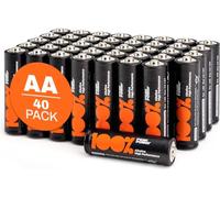 100PP AA Batteries 40 Pack - Alkaline 1.5V, 10-Year Shelf Life