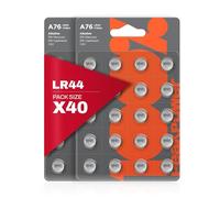 100PP LR44 Batteries 40 Pack - AG13 A76 1.5V for Watches & Toys