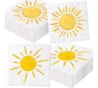 100ps Boho Sun Party Paper Napkins First Trip around The Sun Birthday Decorations You Are My Sunshine Boho Hippie Sunshine Disposable Napkins for Boys Girls Boho Sun Baby Shower Party Supplies Decor