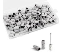 100Ps Small Sanding Bands for Nail Drill, 180/240 Fine Grit Sanding Bands Nail Drill Bits, Electric Nail File 3/32” Professional Bits Cuticle (240 Grit)