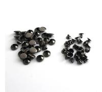 100sets 3mm~10mm Metal Single Cap Rivets Studs Round Rivet For DIY Leather Craft Bag Belt Garments Hat Shoes(Gun black,6mm)