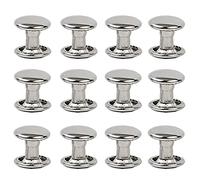 100sets Stainless Steel Leather Rivets Double Cap Rivet Tubular Metal Studs Repairs Decoration Craft Accessories for Leather Craft Clothes Shoes Bags Belts (12mm Silver)