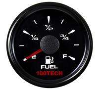 100TECH Boat Fuel Gauge Marine Fuel Gauge for Boat RV Yacht Car Truck, Motorcycle, Automotive Replacement Fuel Gauges, 5 Signals Adjustable 240-33ohm 0-190ohm 240-30ohm 0-180ohm 10-180ohm(All Black)