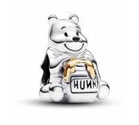 100th Anniversary winnie the bear Charm 925 Sterling Silver Pendant Charm Compatible with Pandora Charms,and Many Other UK Charm Bracelets.