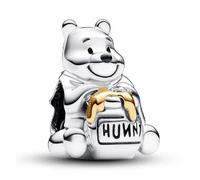 100th Anniversary Winnie the Pooh Bear with Honey Jar S925 Sterling Silver Charm Compatible with Pandora, European Style Charm Bracelets and Necklaces Gift for Women, Eeyore, Piglet, Tigger
