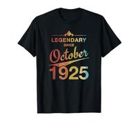 100th Birthday 100 Year Old Born in October 1925 Vintage T-Shirt