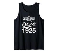 100th Birthday 100 Year Old Born in October 1925 Vintage Tank Top