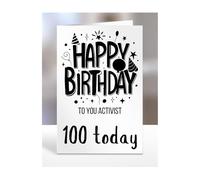 100th birthday card for Activist, gifts for adult, lady, guy, presents, female, male, him, her, men, women, Happy birthday to you, 100 years old today, A5-276q_7