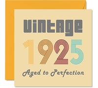 100th Birthday Cards for Men Women - Vintage 1925 Aged To Perfection - 100 Birthday Card Funny for Her Him, 145mm Greeting Cards Great Grandad Grandma Granny Nanny Nan