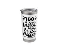 100th Birthday Classic 100 Fueled by Coffee Age One Hundred Stainless Steel Insulated Tumbler