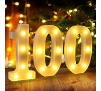 100th Birthday Decorations for Women Men,100 Birthday Decorations for Centerpieces Table,100 Light Up Numbers Sign Led for Party Backdrop Wall Decor for Wedding Anniversary Home