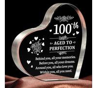 100th Birthday Gifts for Women or Men, Engraved Acrylic Keepsake for 100 Year Old, 100th Birthday Presents for Her Him Mum Dad Friend