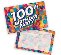 100th Birthday Party Invitations Men Women - Rainbow Balloons 28 Pack - Adults Birthday Invitations for Friends Family A6 Bday Party Invites Invitation Cards with Folding Envelopes