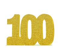 100th Birthday Table Decorations for Men Women, 8" Number 100 Glitter Table Decoration Centrepiece,Standing Large Gold 100 Sign Table Number for Birthday Wedding Anniversary Table Decorations