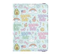 100th Day Celebration Avocado Travel Wallet Leather Passport Holder Waterproof Money Holder for Men Trip Document