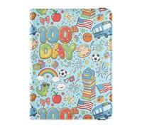 100th Day Celebration Dinosaur Pattern Leather Passport Holder for Travel Anti Theft Passport Wallet for Family Trip Accessories