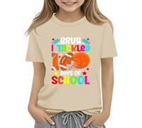 100th Day of School Celebration for Girls and Boys Kids T Shirts Fun Colorful Numbers Toy Truck Football Basketball Christmas for Girls (Coffee, 2-3 Years)