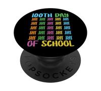 100th Day of School Colorful Tally Marks Celebration PopSockets Adhesive PopGrip