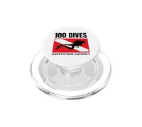 100th Dive Gift Scuba Diving Diver PopSockets PopGrip for MagSafe