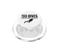 100th Dive Gift Scuba Diving Diver PopSockets PopGrip for MagSafe