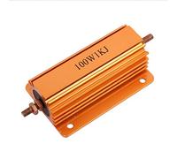 100W 1000 Fixed Resistors Ohm Gold Tone Chassis Mounted Aluminum Shell Single Resistors Clad Resistor AMNzOgOdL