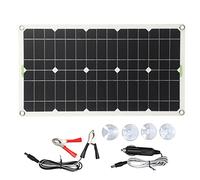 100W 12V Solar Panel Kit Battery Charger, Portable Flexible 100W Monocrystalline Solar Panel with Cigarette Lighter Plug, 12 Volt Off Grid System for Car Boat Automotive RV Trucks