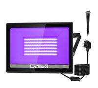 100W Black Light, NATPOW UV Lights LED Ultraviolet Flood Lights 395nm | IP66 Waterproof Stage Light Decoration Lighting for Fluorescent Party,Disco,Halloween,Bar,Christmas,Aquarium