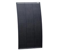 100W black semi-flexible fibreglass solar panel with round rear junction box & 3m cable, durable ETFE coating and monocrystalline solar cells for motorhome, caravan, campervan, boat or off-grid system