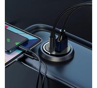 100W Car USB Charger Featuring Minimalist Hidden Installation Architecture Compatible with Standard 12V 24V Automotive Electrical Infrastructure