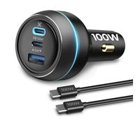 100W Drone Car Charger for DJI, 3-Port USB-C/USB-A Fast Charger, Battrey Power Adapter for DJI Mini/Air/Mavic 3/Avata Series Drone, Charging Hub, Remote Controller Accessories (1 Cable Included)