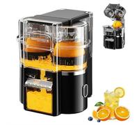 100W Electric Juicer Machine, 600ml Twin Citrus Juice Maker,Dual-Head Electric Orange Juicer Squeezer,Easy to Clean,Dishwasher-safe Parts,Fresh Hand Pressed Orange Lime Juice