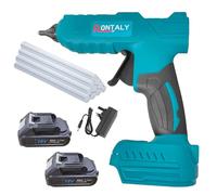 100W Hot Glue Gun Cordless Compatible with Makita 18V Battery,10 * 11mm Sticks,Rapid Heating and Glue Discharge, Suitable for DIY, Such as Wood Crafts, Arts, Home Repairing(Includes 2*3.0AH batteries)