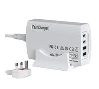 100W Independent output Charging Station for Multiple Devices, USB C Fast Charger Block 4 Port Desktop Charging Station Portable Multi Device Charging Dock for iPad Phones Tablet & More