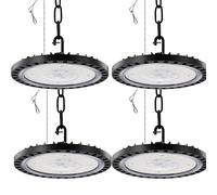 100W Industrial UFO Lamp, 10000LM LED UFO High Bay Light, 5000K-6500K Daylight White UFO Lighting, IP65 Waterproof LED Warehouse Lighting Cable for Commercial Warehouse/Workshop/Garage (100W, 4PCS)