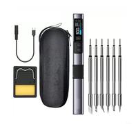 100W Intelligent Soldering Iron Kit HS-02A with 6 Tips, PD Fast Heat CNC Alloy Pen for Electronics Repair Hobbyist DIY Projects