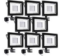 100W LED Flood Lights Outside, PIR Sensor Security Lamp Fixtures, 8000 Lm 3200K Warm White Work Lighting, IP65 Waterproof Garden Wall Light for Outdoor Roads (Color : 8