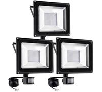 100W LED Flood Lights Outside, PIR Sensor Security Lamp Fixtures, 8000 Lm 3200K Warm White Work Lighting, IP65 Waterproof Garden Wall Light for Outdoor Roads (Color : 3 P