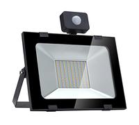 100W LED Floodlights with PIR 8000LM 3200K Warm White Motion Sensor Security Light IP65 Waterproof Garden Wall Lighting Parking Lot Lamp for Backyard Playground Pathway, 1 Pack