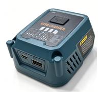 100W Max 2-in-1 Battery Charger & Discharge Station Compatible with Makita 18V Li-on Battery,USB-C PD Fast Charger to Charge The Battery, No Need Special Charger, Battery & Cable Not Included