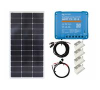 100w Mono Solar Panel Kit Battery Charging MPPT Controller Z Brackets with Mounting Brackets and Cables