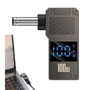 100w Pd Charger Connector Tip,Type C to Dc Barrel Jack Female Type C to Male Dc Charging Adapter - USB C to Laptop Charger Supply with Digital Display for Battery Pack