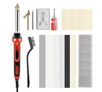 100W Plastic Welding Kit, 2 in 1 Plastic Welder & Soldering Iron Gun Kit, 56PCS Welding Rods,Soldering Tips,Patch Net,Wire Brush,Temperature Control, Bumper Repair Kit for Crack Repair