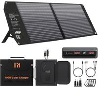 100W Portable Solar Panel 24V MC4/ DC/QC 3.0 USB-A & USB-C (PD 65W) | Foldable Solar Charger Camping Solar Panel Kit, Foldable Solar Charger for Camping Power Stations Off-Grid