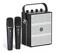100W Powerful Voice Amplifier with 2 Wireless Microphones, Big Pro Sound Portable Speaker with Microphone, Bluetooth Speaker PA System Karaoke Machine Support BT/USB/TF Card/Aux/Guitar S99
